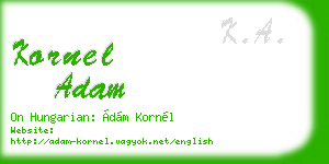 kornel adam business card