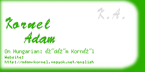 kornel adam business card